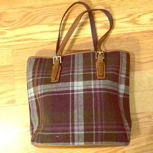 Wool Plaid Coach bag